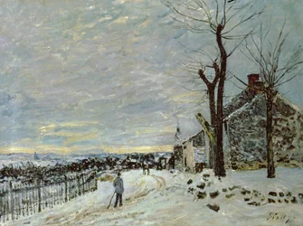 Schnee in Veneux-Nadon, ca. 1880